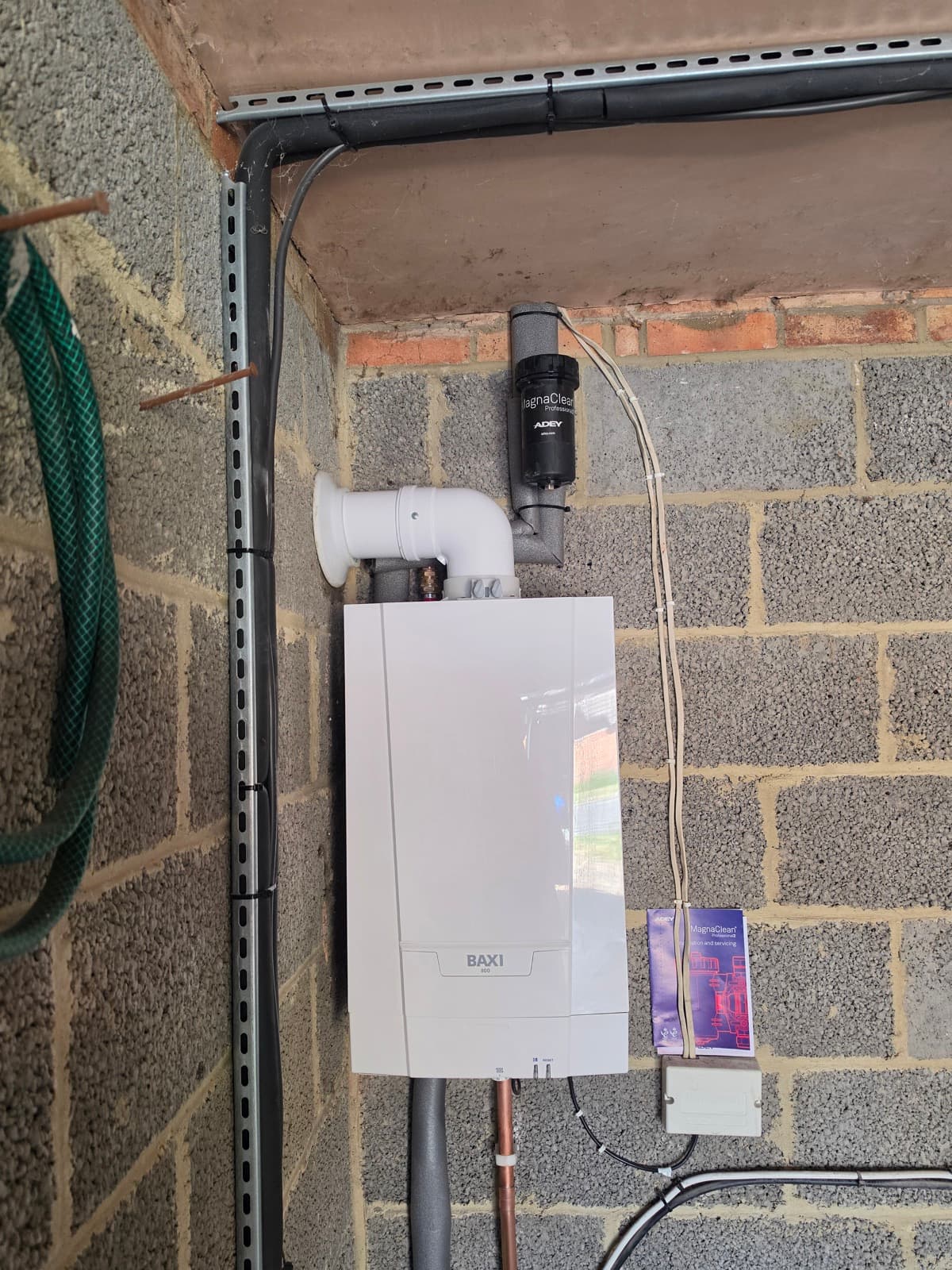 Baxi boiler commissioning, casing open