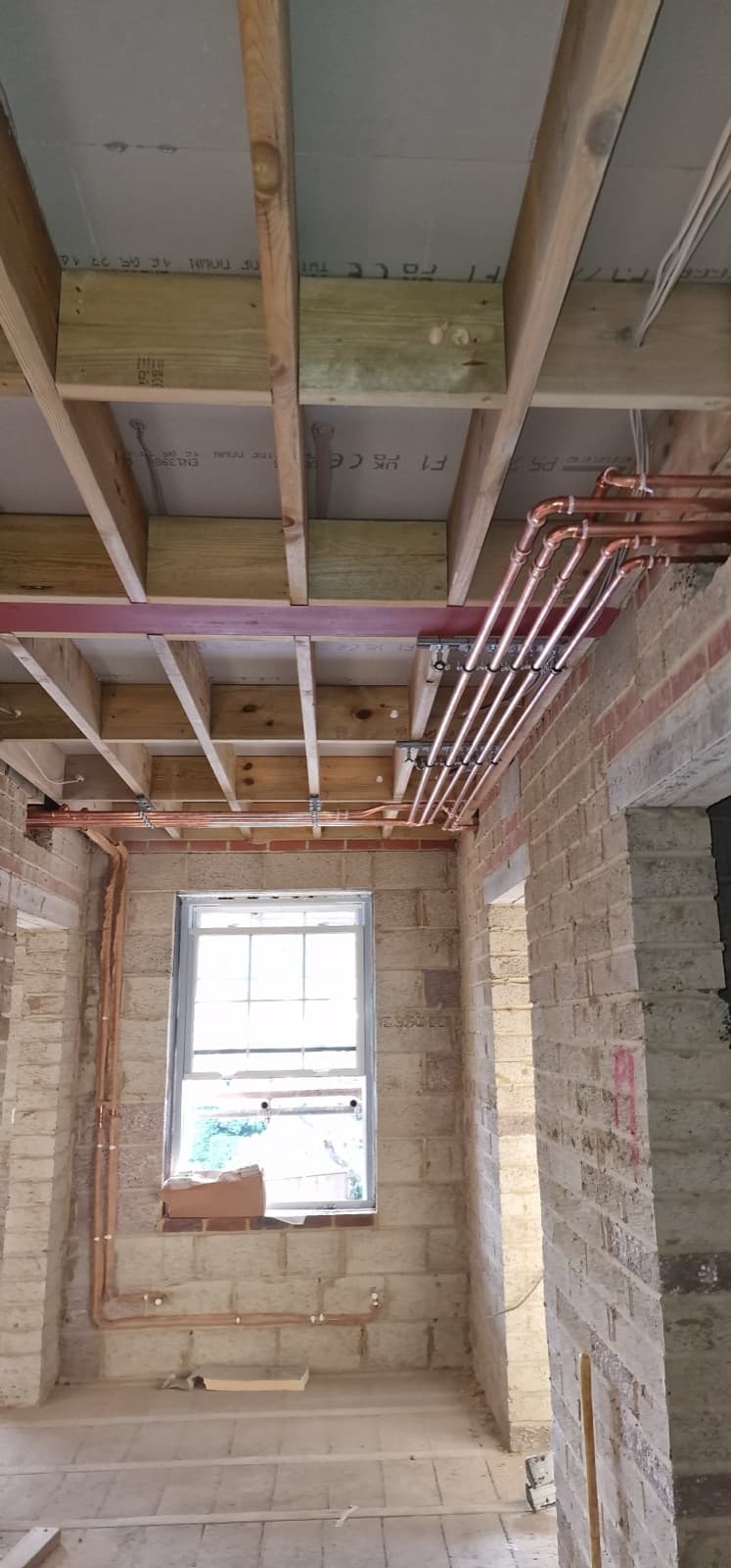 First fix pipework, new build