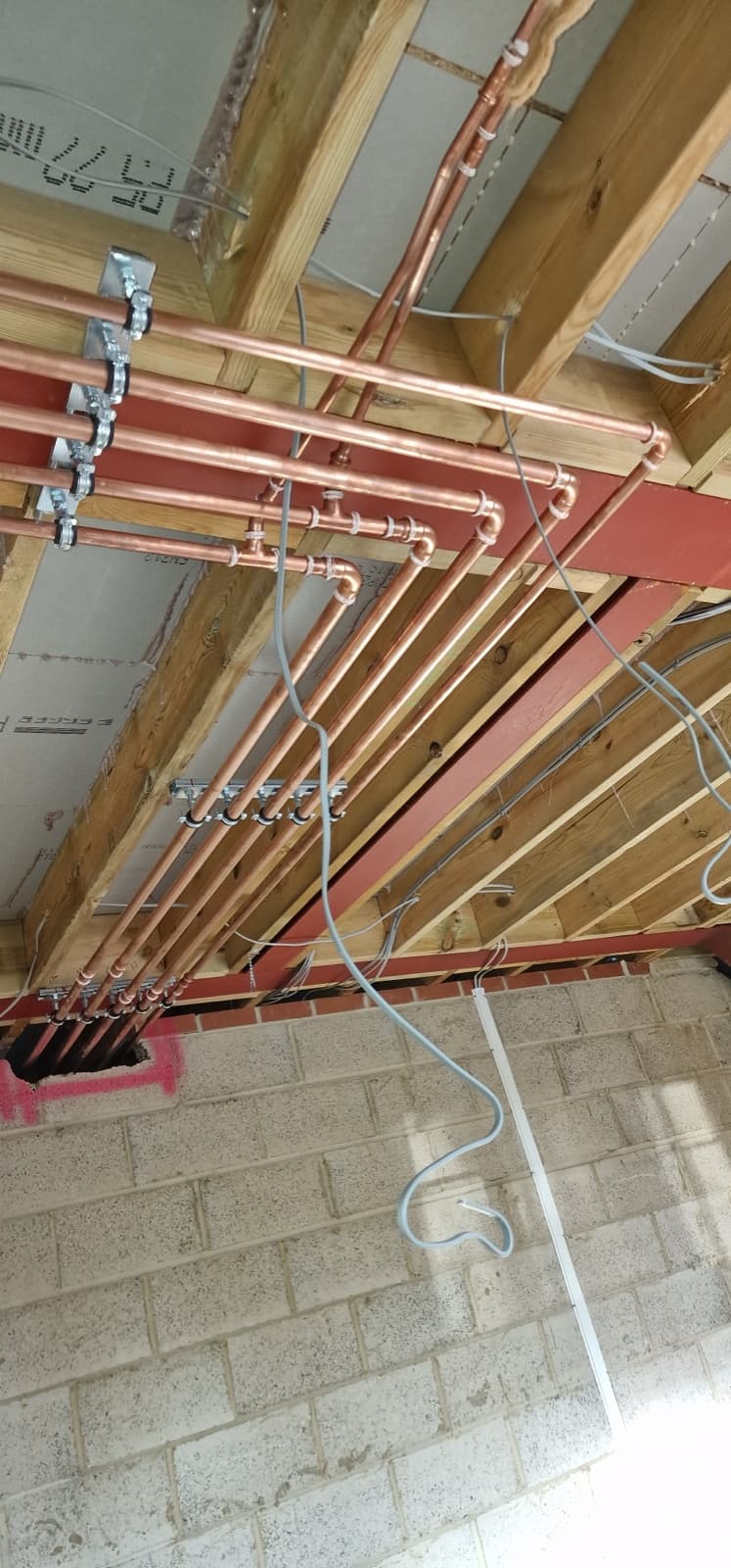 First fix pipework, new build