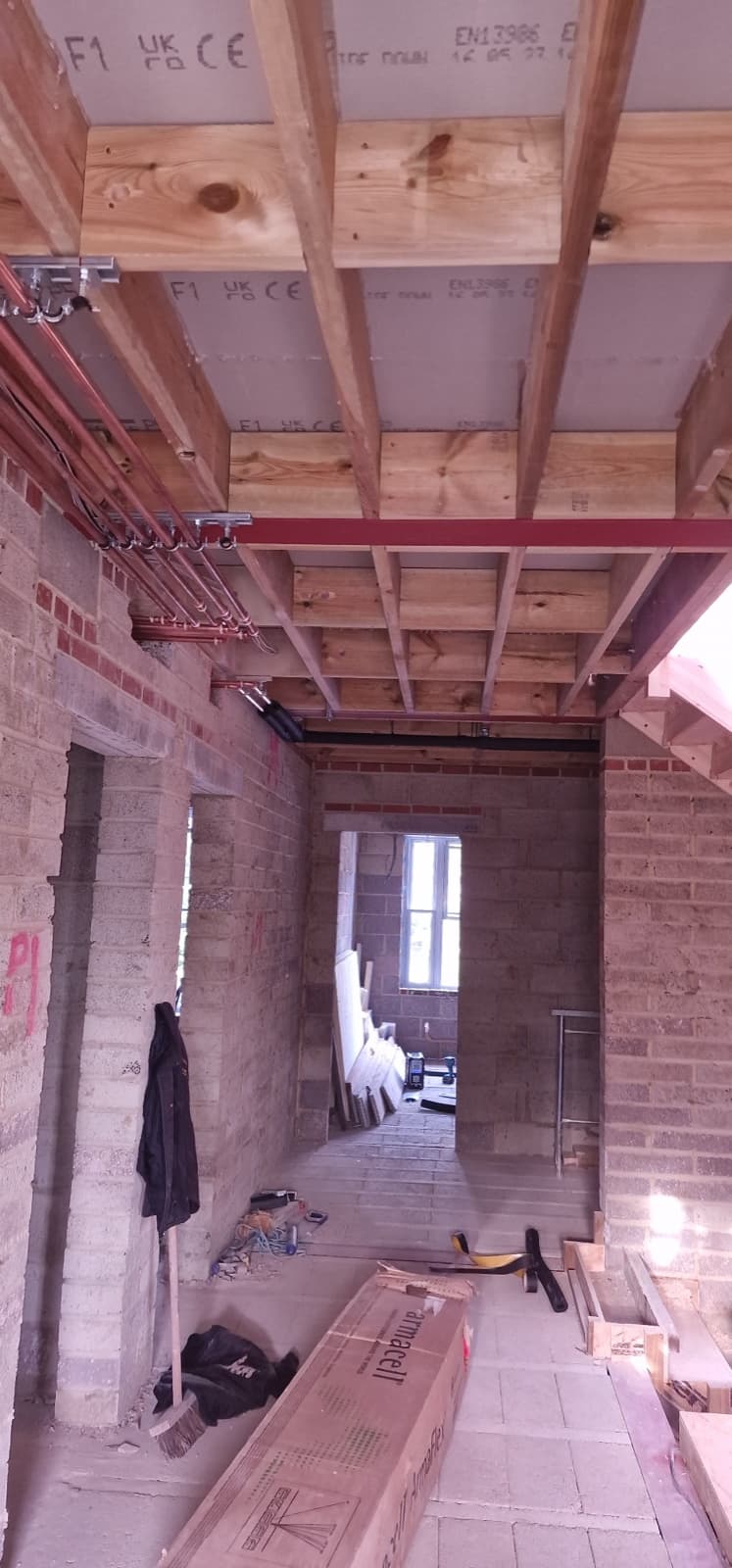 First fix pipework ready for second fix